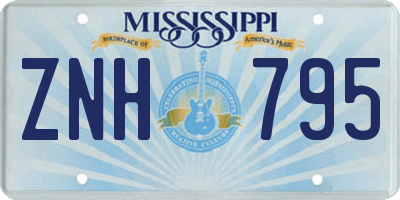 MS license plate ZNH795