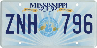 MS license plate ZNH796