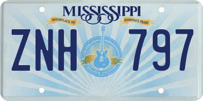 MS license plate ZNH797