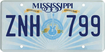 MS license plate ZNH799