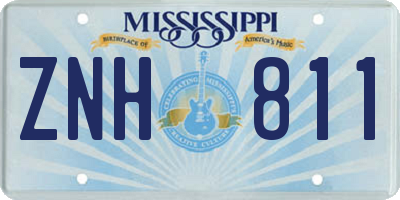 MS license plate ZNH811