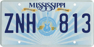 MS license plate ZNH813