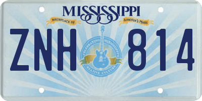 MS license plate ZNH814