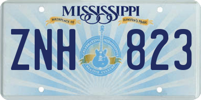 MS license plate ZNH823