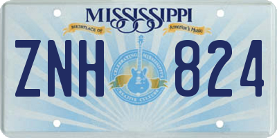 MS license plate ZNH824