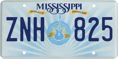 MS license plate ZNH825