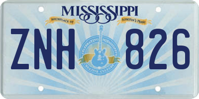 MS license plate ZNH826