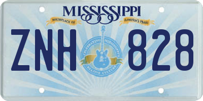 MS license plate ZNH828