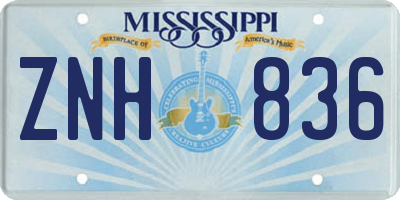 MS license plate ZNH836