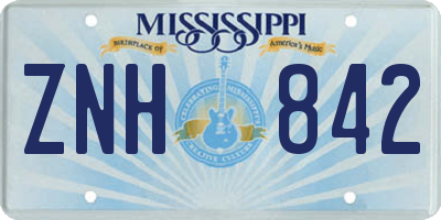 MS license plate ZNH842