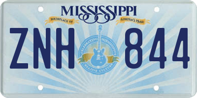 MS license plate ZNH844