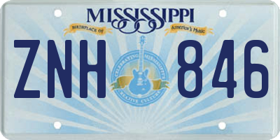 MS license plate ZNH846