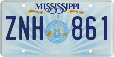 MS license plate ZNH861