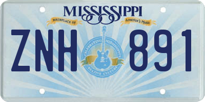 MS license plate ZNH891