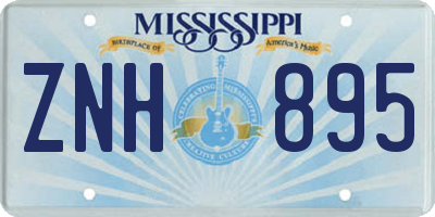 MS license plate ZNH895