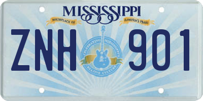 MS license plate ZNH901