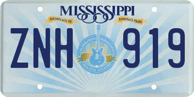 MS license plate ZNH919