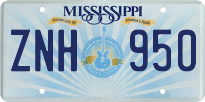 MS license plate ZNH950