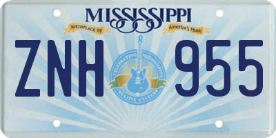 MS license plate ZNH955