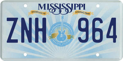 MS license plate ZNH964