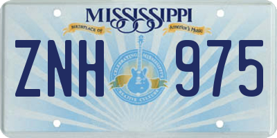 MS license plate ZNH975