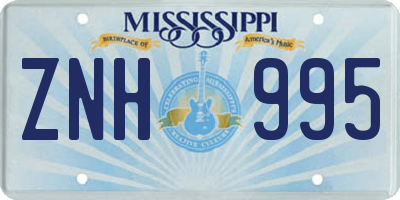 MS license plate ZNH995