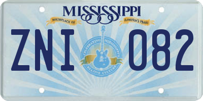 MS license plate ZNI082