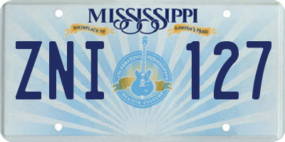 MS license plate ZNI127