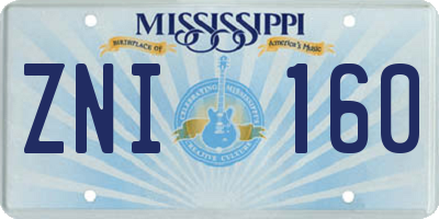 MS license plate ZNI160