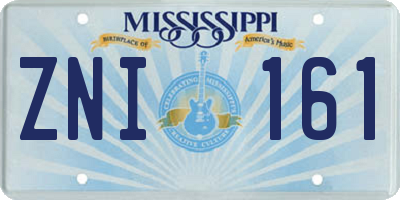 MS license plate ZNI161