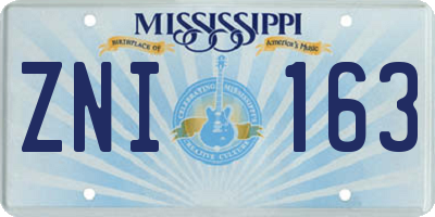 MS license plate ZNI163