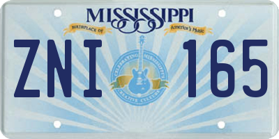 MS license plate ZNI165