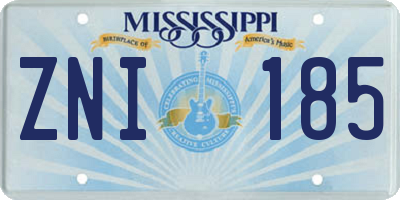 MS license plate ZNI185