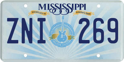 MS license plate ZNI269