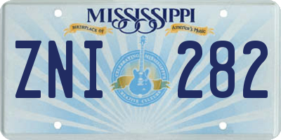 MS license plate ZNI282