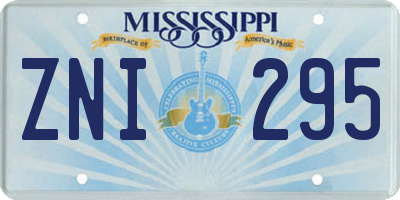 MS license plate ZNI295