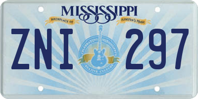 MS license plate ZNI297