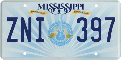 MS license plate ZNI397