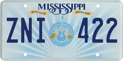 MS license plate ZNI422