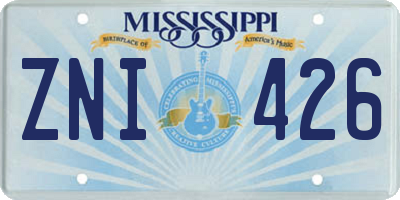 MS license plate ZNI426