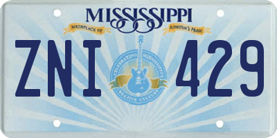 MS license plate ZNI429