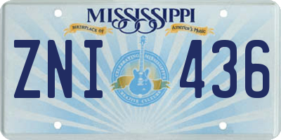 MS license plate ZNI436