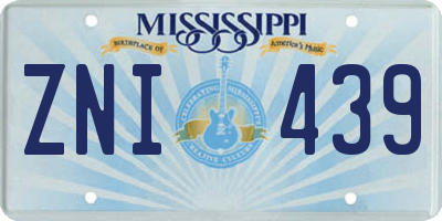MS license plate ZNI439