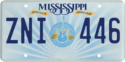 MS license plate ZNI446