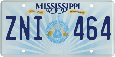MS license plate ZNI464