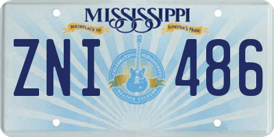MS license plate ZNI486