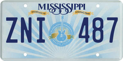 MS license plate ZNI487