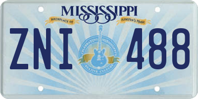 MS license plate ZNI488