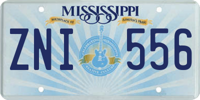 MS license plate ZNI556