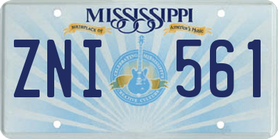 MS license plate ZNI561